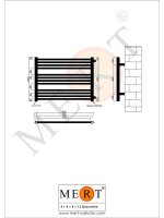 MERT Austausch Badheizkörper schwarz gerade, 800*600 mm, Anschluss an der Seite 500 mm