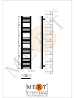 MERT Austausch Badheizkörper weiß gerade, 300*1600 mm, Standard re/li Anschluss 
(KEIN Mittelanschluss)