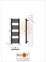MERT Austausch Badheizkörper weiß gerade, 400*1200 mm, Standard re/li Anschluss 
(KEIN Mittelanschluss)