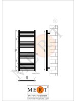 MERT Austausch Badheizkörper weiß gerade, 500*1200 mm, Standard re/li Anschluss 
(KEIN Mittelanschluss)