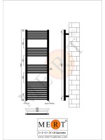 MERT Austausch Badheizkörper weiß gerade, 500*1500 mm, Standard re/li Anschluss 
(KEIN Mittelanschluss)