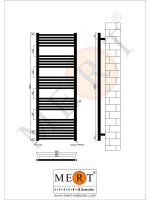 MERT Austausch Badheizkörper weiß gerade, 600*1600 mm, Standard re/li Anschluss 
(KEIN Mittelanschluss)