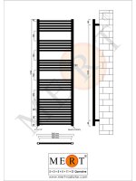 MERT Austausch Badheizkörper weiß gerade, 600*1750 mm, Standard re/li Anschluss 
(KEIN Mittelanschluss)