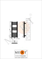 MERT Badheizkörper weiß gerade, 300*800 mm, Mittelanschluss