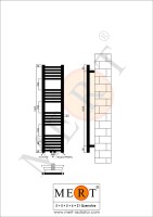 MERT Badheizkörper weiß gerade, 300*1200 mm, Mittelanschluss