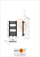 MERT Badheizkörper weiß gerade, 400*800 mm, Mittelanschluss