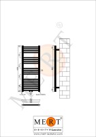 MERT Badheizkörper weiß gerade, 400*1000 mm, Mittelanschluss