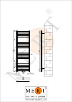MERT Badheizkörper weiß gerade, 400*1200 mm, Mittelanschluss