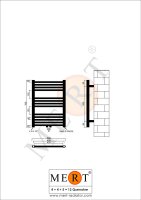 MERT Badheizkörper weiß gerade, 500*700 mm, Mittelanschluss