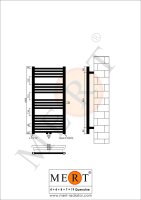 MERT Badheizkörper weiß gerade, 500*1000 mm, Mittelanschluss