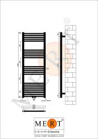 MERT Badheizkörper weiß gerade, 500*1400 mm, Mittelanschluss