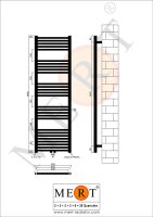 MERT Badheizkörper weiß gerade, 500*1600 mm, Mittelanschluss