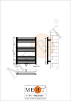 MERT Badheizkörper weiß gerade, 600*800 mm, Mittelanschluss