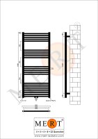 MERT Badheizkörper weiß gerade, 600*1400 mm, Mittelanschluss
