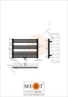 MERT Badheizkörper weiß gerade, 800*600 mm, Mittelanschluss