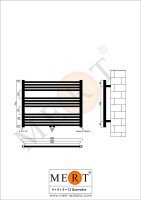 MERT Badheizkörper weiß gerade, 900*700 mm, Mittelanschluss.