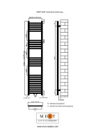 MERT Badheizkörper Chrom gerade, 300*1500 mm, Mittelanschluss