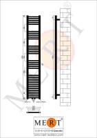 MERT Badheizkörper Chrom gerade, 300*1800 mm, Mittelanschluss