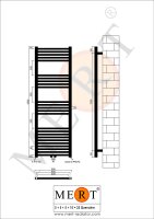 MERT Badheizkörper Chrom gerade, 500*1500 mm, Mittelanschluss