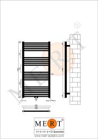 MERT Badheizkörper Chrom gebogen, 600*1200 mm, Mittelanschluss