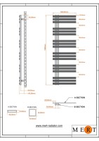 MERT Design Badheizkörper ELEN, Tiefschwarz RAL 9005 matt Struktur, 500*1500 mm