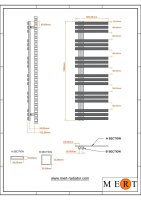 MERT Design Badheizkörper ELEN, Verkehrsweiss RAL 9016 matt Struktur, 500*1500 mm