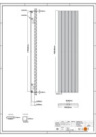 MERT Design Badheizkörper TEO, Anthrazit RAL 7016 Feinstruktur Matt, 445*1800 mm, Mittelanschluss