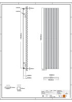 MERT Design Badheizkörper TEO, Tiefschwarz RAL 9005 Feinstruktur Matt, 445*1800 mm, Mittelanschluss