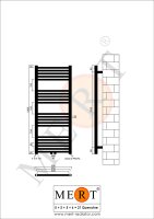 MERT Elektro-Badheizkörper weiß, gerade, 500x1200 mm, befüllt.