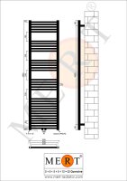 MERT Elektro-Badheizkörper weiß, gerade, 500*1800 mm, befüllt.