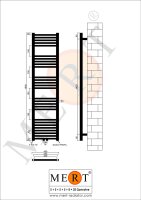 MERT Elektro-Badheizkörper Chrom, gerade, 400*1600 mm, 400 Watt, befüllt