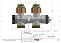 MERT Multiblock/Hahnblock mit Ventil, DURCHGANGSFORM, Weiss
zur Verwendung an Heizkörpern mit Vor- und Rücklaufanschluss. Rohrabstand 50 mm. 
Einsetzbar:
im Zweirohrbetrieb als Thermostatventil, Ventil rechts- od. linksbündig, als Absperrverschraubung, zu