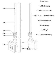 Heizstab für Regler der KTX Serie, 1000 Watt

Leistung:	1000 Watt,
Länge:	 	  575 mm,
Geräteschutzklasse 1
Gewinde: ½ Zoll